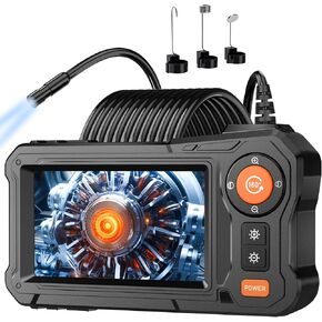 Endoscope Camera with Light - 4.3" LCD Screen Inspection Camera | IP67 Waterproof Borescope with 8 Adjustable LED Lights | HD 1080P Endoscope Camera with 16.5ft Semi-Rigid Cord Gadgets for Men in Kuwait