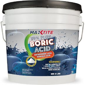 99% Pure Boric Acid - Granular (8 lbs) - Granular, Premium Industrial Grade Strength H3BO3 - Convenient Easy-Open Resealable Pail