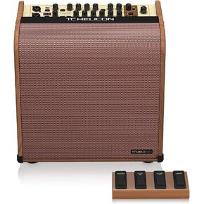 TC-Helicon Harmony V100 100 Watt 2 Channel Acoustic Amplifier with Vocal Processing, Looper, Tannoy Dual Concentric Speaker and 4-Button Footswitch