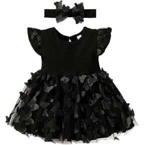 Toddler Baby Girl Shiny 3D Butterfly Bubble Dress Birthday Costume Princess Dress in Saudi Arabia