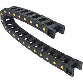 uxcell R55 25mm x 50mm Black Plastic Open Type Cable Wire Carrier Drag Chain 1M Length for CNC