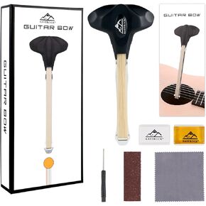 EASTROCK Guitar Bow, 2-in-1 Picasso Bow, Create Cello and Violin-Like Sounds, Dual-Purpose Plucked String Tools, Guitar Bow kit for Beginners and Professional Players Gift for Music Lover, Short Black