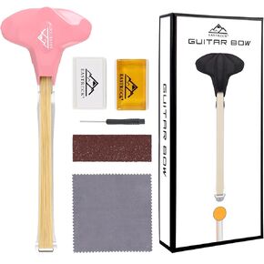 EASTROCK Guitar Bow, 2-in-1 Picasso Bow, Create Cello and Violin-Like Sounds, Dual-Purpose Plucked String Tools, Guitar Bow kit for Beginners and Professional Players Gift for Music Lover, Long Pink