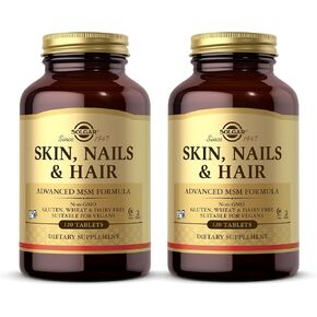 Solgar Skin, Nails & Hair - 120 Tablets, Pack of 2 - Advanced MSM Formula - Non GMO, Vegan, Gluten & Dairy Free - 120 Total Servings