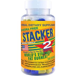 Stacker 2 Fat Burner Capsules, Ephedra Free, 100-Count Bottle