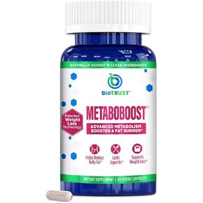 BioTrust MetaboBoost Weight Loss Supplement – Appetite Suppressant | Calorie Fat Burner | Metabolism Booster – Clinically-Studied Diet Pills with Berberine for Holistic WeightLoss Support- 60 Capsules