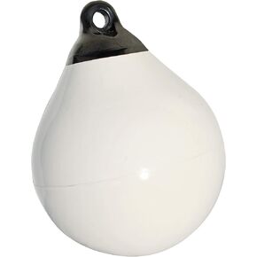 TAYLOR MADE PRODUCTS Tuff End Buoy, White (34") – Flexible, Strong, Marine-Grade Vinyl Buoy for 25-40 Foot Boats – Easy-to-use, Trivalve™ Inflates with Standard Ball Pump – 2020108085