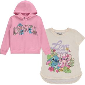 DISNEY Girls Lilo & Stitch Zip Up Hoodie - Little and Big Girls Sizes 4-16