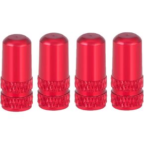 4pcs Red Presta Valve Caps, Aluminum Alloy Bicycle Valve Stem Cap Dust Cover Bike Tire Valve Caps Tyre Air Caps Presta Valves Cover Decorative Bicycle Valve Caps