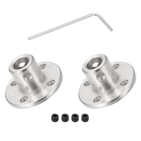 DMiotech 2 Pack 6mm Flange Coupling Connector Rigid Guide Shaft Support Coupler Shaft Coupling with M1.5 Hex Wrench and Screws for DIY RC Model Motors
