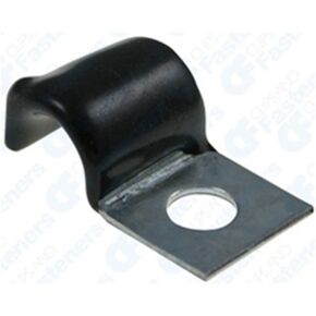 25 Half Clamps 3/8" Galvanized Vinyl Coated