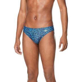Speedo Men's Standard Swimsuit Brief Creora Highclo Printed, Puzzle Ocean Depths, 30