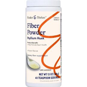 Foster & Thrive Daily Psyllium Husk Powder Supplement, 4-in-1 Fiber for Digestive Health Laxative, Relieves Occasional Constipation, Original Flavor, 48 Doses