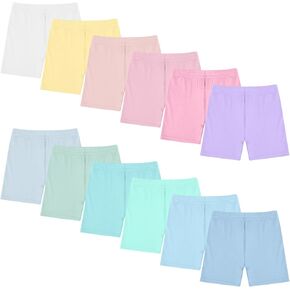 Boyiee 12 Pack Girls Shorts Toddler Bike Shorts Dance Gymnastics Yoga Shorts Safety Active Under Dress Shorts