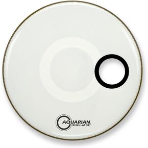Aquarian Drumheads RSM16WH Regulator White 16-inch Bass Drum Head, gloss white