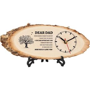 Gifts for Dad Wooden Clock, Dad Gifts from Daughter Son, Dad Birthday Gift from Daughter, Birthday Gifts for Dad Who Wants Nothing, Gifts for Dad from Daughter to My Dad Gifts
