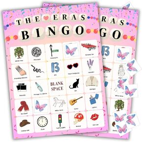 BINGO Taylor Party Favors | Birthday Games | TS Party Supplies for 24 Players | Taylor Party Favors | Birthday Party Favors Decorations | Party Decor