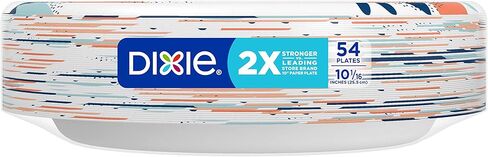 Dixie Large Paper Plates, 10 Inch, 86 Count, 2X Stronger*, Microwave-Safe, Soak-Proof, Cut Resistant, Disposable Plates For Everyday Breakfast, Lunch, & Dinner Meals in Saudi Arabia