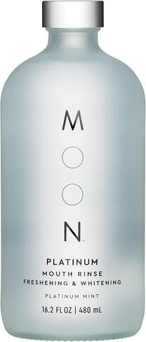 MOON Platinum Mouth Rinse, Gentle Mouthwash for Adults, Freshens Breath and Whitens Teeth, Fluoride-Free, Alcohol-Free, Platinum Mint, 16.2 oz in Saudi Arabia
