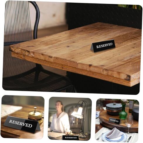 2 Pcs Reserved Signs For Tables Restaurant Table Reserved Accessories Guest Booking Signs Reusable Sign Table Place Sign V Shaped Table Reserved Floor Sign Acrylic Desk 7c, blackone in Saudi Arabia
