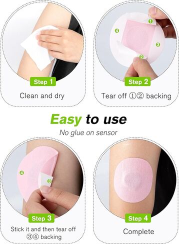 20 عبوة من رقعات لاصقة لـ Libre 1/2، أغطية مستشعر Libre 1/2 مقاومة للماء، شريط لاصق قوي للبقاء لمدة 10-14 يومًا، حزمة خلفية مقطوعة مسبقًا بدون غراء في المنتصف (وردي) in Kuwait