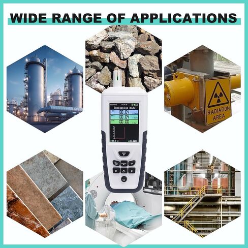 Geiger Counter, Bonxrdun Nuclear Radiation Detector, Nuclear Monitor Meter, X, β, γ Rays, 2200mAh, Portable Radiation Dosimeter, Suit for Lab, Education, Emergency, Radiation Monitoring in Kuwait