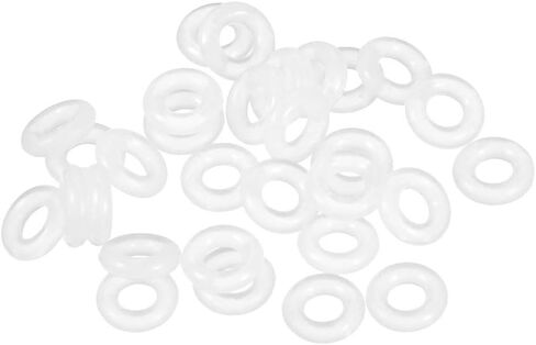 uxcell Silicone O-Ring, 8mm OD, 4mm ID, 2mm Width, VMQ Seal Rings Gasket, White, Pack of 30 in Saudi Arabia