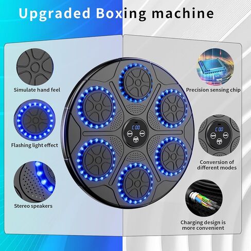 Music Boxing Machine Home Wall Mount Music Boxer, Electronic Smart Focus Agility Training Digital Boxing Wall Target Punching Pads Suitable for Kids and adults in Kuwait