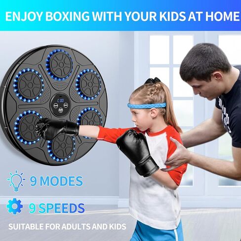 Music Boxing Machine Home Wall Mount Music Boxer, Electronic Smart Focus Agility Training Digital Boxing Wall Target Punching Pads Suitable for Kids and adults in Kuwait