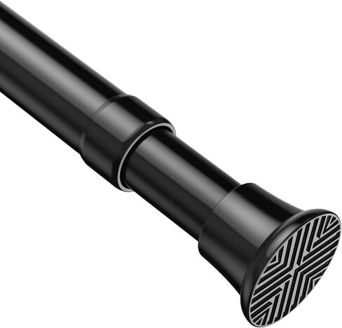AIZESI Tension Rod 23 to 48 Inch, 1Pcs Black Tension Rod Tension Curtain Rod, Spring Tension Rod No Drilling Adjustable Curtain Rod for window，kitchen，closet，doorway in Saudi Arabia