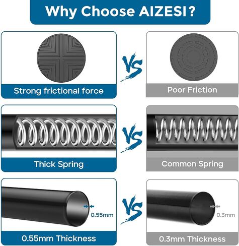 AIZESI Tension Rod 23 to 48 Inch, 1Pcs Black Tension Rod Tension Curtain Rod, Spring Tension Rod No Drilling Adjustable Curtain Rod for window，kitchen，closet，doorway in Saudi Arabia
