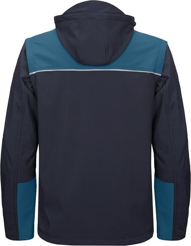 Little Donkey Andy Men's Waterproof Softshell Jacket with Detachable Sleeves and Hood, Fleece Mountain Ski Snow Rain Coat Dark Blue.A3 Size M in Saudi Arabia