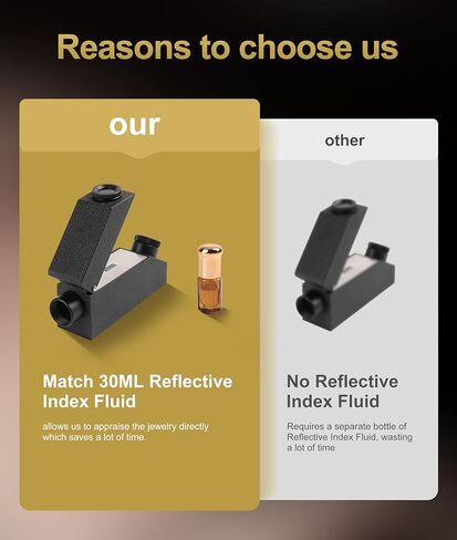 مقياس انكسار المجوهرات، RHG181 1.30 إلى 1.81 مقياس انكسار تحديد الهوية الاحترافي، مقياس انكسار محمول مع سائل مؤشر عاكس 3 مل، f in Kuwait
