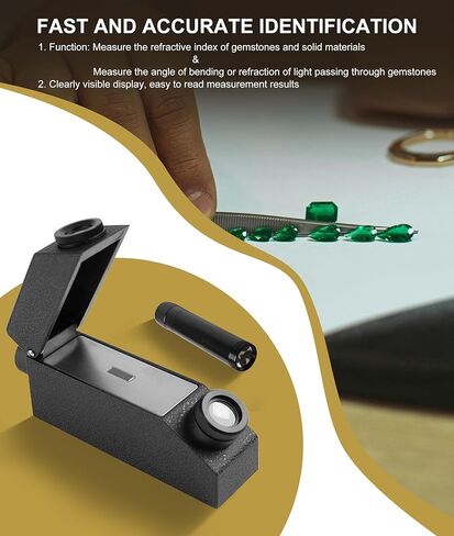 مقياس انكسار المجوهرات، RHG181 1.30 إلى 1.81 مقياس انكسار تحديد الهوية الاحترافي، مقياس انكسار محمول مع سائل مؤشر عاكس 3 مل، f in Kuwait