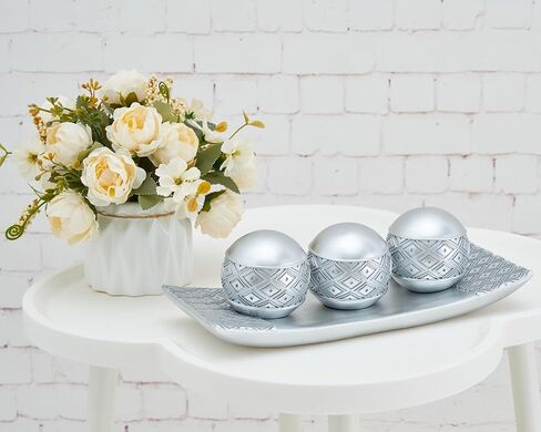 لهجات الرجعية المركزية للطاولة، لهجات ديكور المنزل الفضية العتيقة، ديكور طاولة القهوة، وعاء لهجات زخرفية مع كرات المجالات لديكور طاولة الطعام in Kuwait