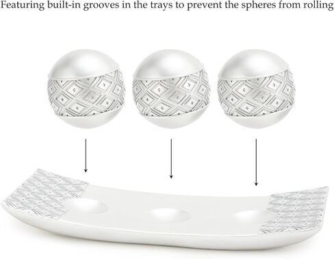 لهجات الرجعية المركزية للطاولة، لهجات ديكور المنزل الفضية العتيقة، ديكور طاولة القهوة، وعاء لهجات زخرفية مع كرات المجالات لديكور طاولة الطعام in Kuwait