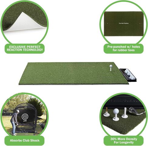 DuraPRO Premium Residential Golf Mat - Premium Turf Indoor/Outdoor Mat - Golf Stance Mat for Pros & Beginners w/Golf Accessories (Golf Tray + 3 Rubber Golf Tees) in Saudi Arabia