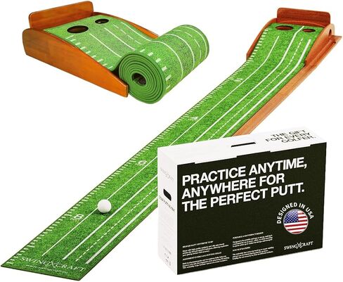 SwingCraft Practice Putting Green Indoor, Premium Golf Putting Mat with Ball Return for Home, Office, and Outdoor, Perfect for Indoor Putting Green, Golf Mats Practice Indoor, Putting Matt for Indoors in Saudi Arabia