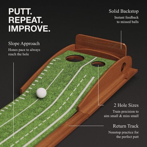 SwingCraft Practice Putting Green Indoor, Premium Golf Putting Mat with Ball Return for Home, Office, and Outdoor, Perfect for Indoor Putting Green, Golf Mats Practice Indoor, Putting Matt for Indoors in Saudi Arabia