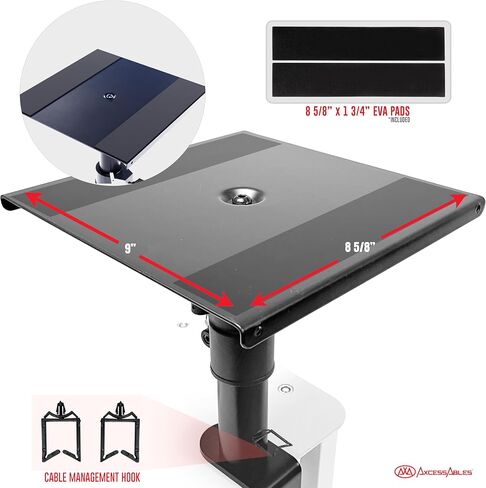 AxcessAbles Desktop Clamp-On Studio Monitor Speaker Stands (Pair) | Set of 2 Desktop Speaker Stands - Studio Monitor Stands Height Adjustable | Clamp-on Speaker Stands for Desk in Kuwait