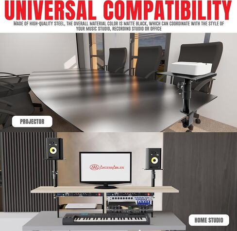 AxcessAbles Desktop Clamp-On Studio Monitor Speaker Stands (Pair) | Set of 2 Desktop Speaker Stands - Studio Monitor Stands Height Adjustable | Clamp-on Speaker Stands for Desk in Kuwait
