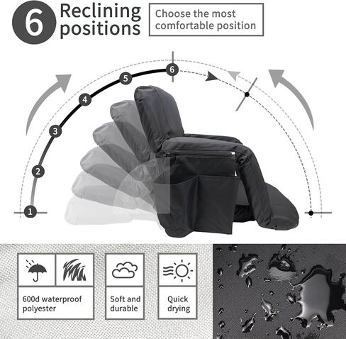 Heated Stadium Seat for Bleachers 21 Inch - Massage Seats with Back Support, Bleacher Chairs Arm Support Cushion, 3 Levels of Heat&Massage, 6 Reclining Positions, Pockets Folding Chair Outdoor Sports in Saudi Arabia