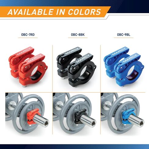 مشابك طوق بقفل أثقال أوليمبية من الراتنج النايلون قابلة للتعديل (2 بوصة) مع مزلاج سريع التحرير لتدريب الأثقال وتدريبات اللياقة البدنية، أسود، OBC-8BK in Kuwait