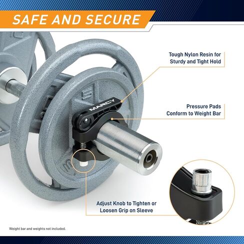 مشابك طوق بقفل أثقال أوليمبية من الراتنج النايلون قابلة للتعديل (2 بوصة) مع مزلاج سريع التحرير لتدريب الأثقال وتدريبات اللياقة البدنية، أسود، OBC-8BK in Kuwait