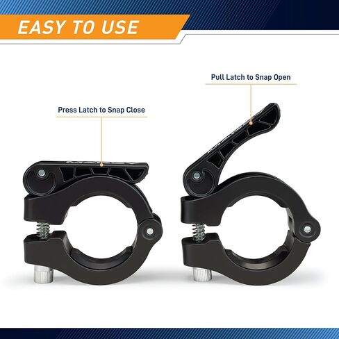 مشابك طوق بقفل أثقال أوليمبية من الراتنج النايلون قابلة للتعديل (2 بوصة) مع مزلاج سريع التحرير لتدريب الأثقال وتدريبات اللياقة البدنية، أسود، OBC-8BK in Kuwait