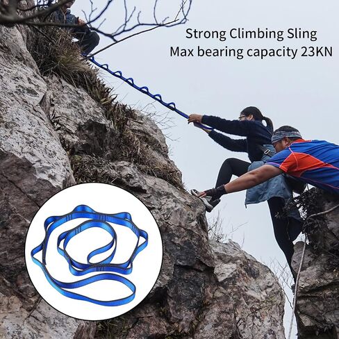Adjustable Loop Yoga Pilates Stretching Extend Daisy Belt Strap Rope for Climbing, Aerial Yoga, Fitness，Daisy Chain, Climbing Strap Daisy Chain Rope, 43 Inches Climbing Lanyard Nylon Straps in Saudi Arabia