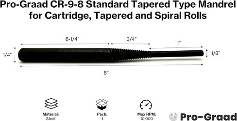 CR-9X5 CR-9 Standard Tapered Type Mandrels for Cartridge Rolls, 3-1/2" Overall Length, 1/4"x1-3/4" Shank x 1/8"x1" Pilot (Pack of 5) in Saudi Arabia