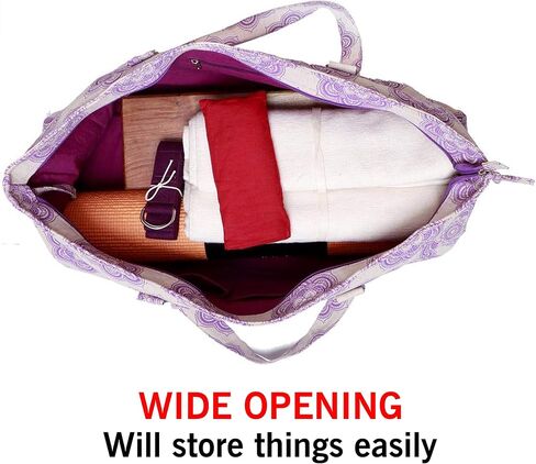 Yoga Mat Bag for Women, Cotton & Jute Storage Bag with Mandala Print, Large Multi-Functional Yoga Bag with Zipper Pocket, Mat Carrier Bag, Fitness Mat Holder for Yoga, Studio, Workout (29x8x12) in Saudi Arabia