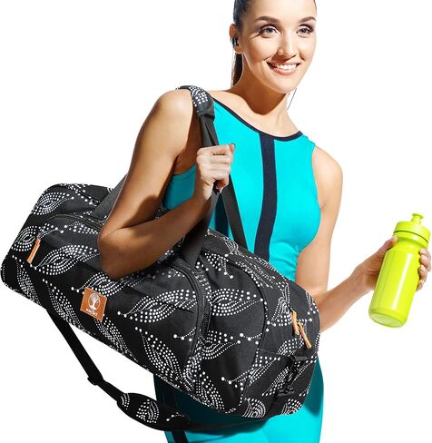 Yoga Mat Bag, 8-Pocket Yoga Gym Bag Fits 1/2" Thick Mat & Yoga Blocks, Detachable Straps | Large Gym Bag With Yoga Mat Holder For Women, Men. Yoga Duffle, Yoga Tote in Saudi Arabia