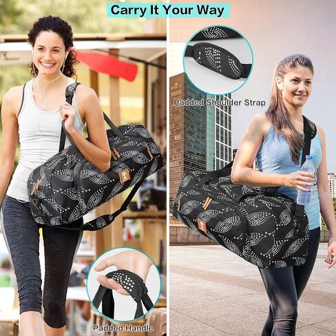 Yoga Mat Bag, 8-Pocket Yoga Gym Bag Fits 1/2" Thick Mat & Yoga Blocks, Detachable Straps | Large Gym Bag With Yoga Mat Holder For Women, Men. Yoga Duffle, Yoga Tote in Saudi Arabia